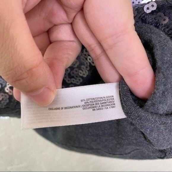 Old Navy NWT Y2K Charcoal Gray Sequin Tank Top Medium - Picture 5 of 7